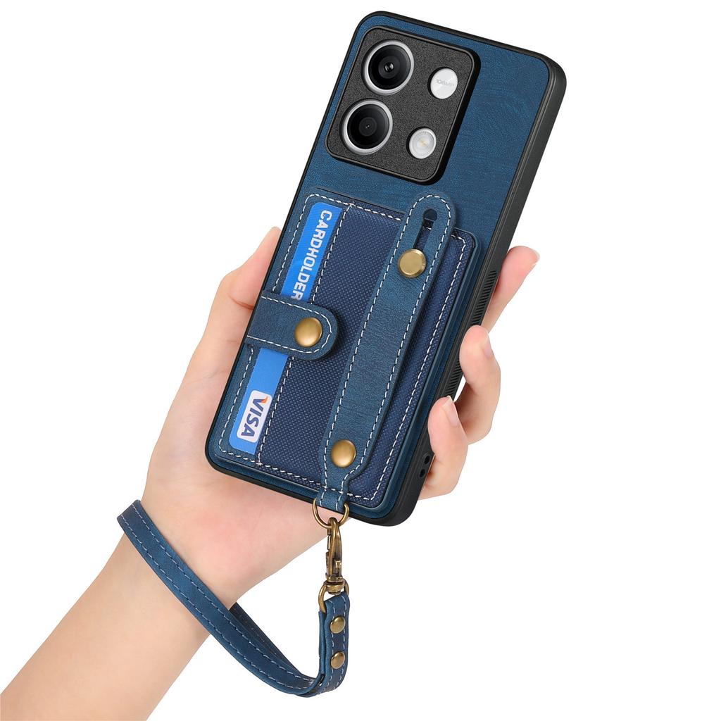 For Redmi Note 15 14 13 Pro Plus K90 Phone Case Wristband Leather Wallet Card Pocket Xiaomi 17 Pro Max 15 15T Poco F7 X7 Cover