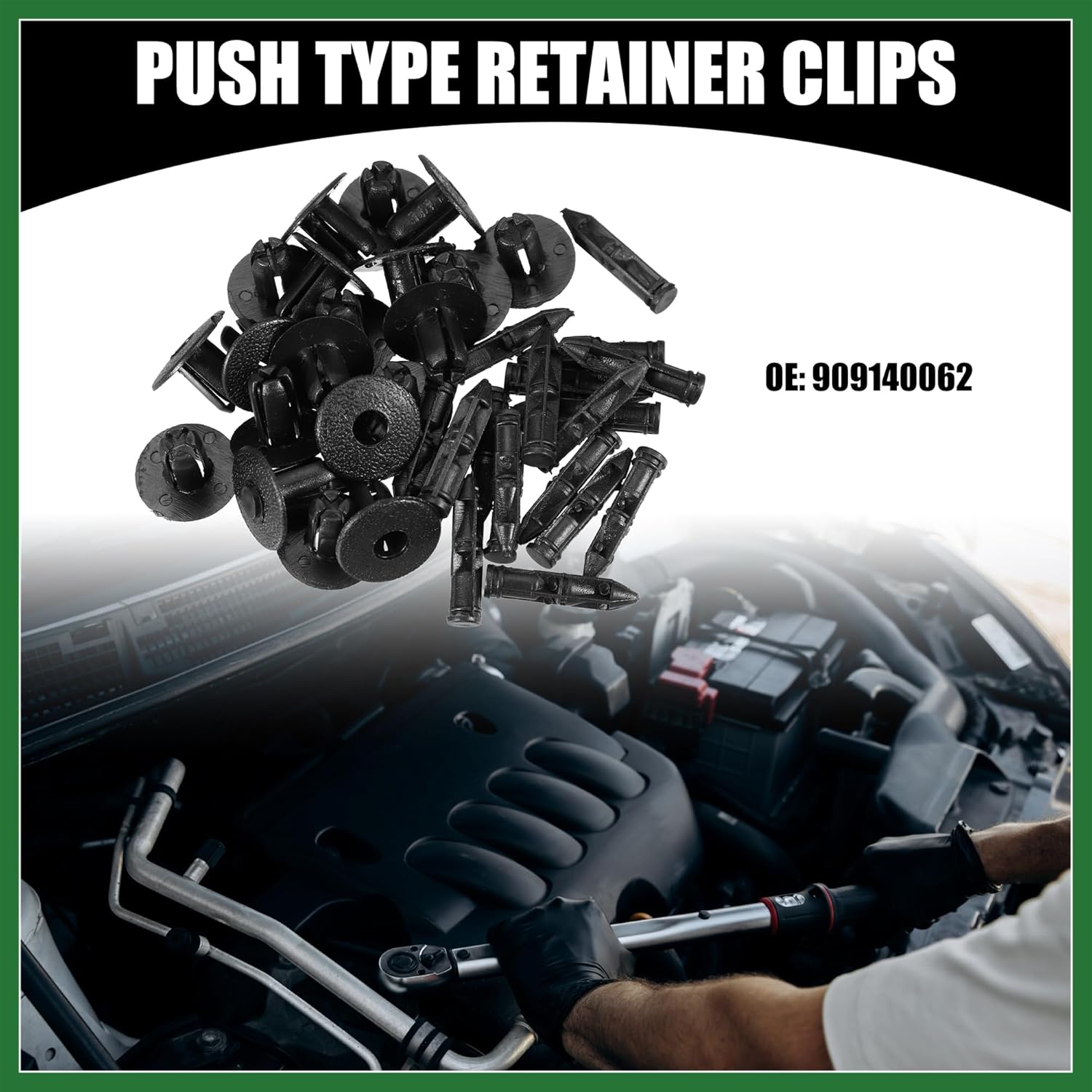 

Motoforti Push Type Retainer Clips No.909140062 - Car Inner Bumper Door Fender Fastener Rivet Kit - for Subaru Ascent 2019-2022 Plastic Black - 20