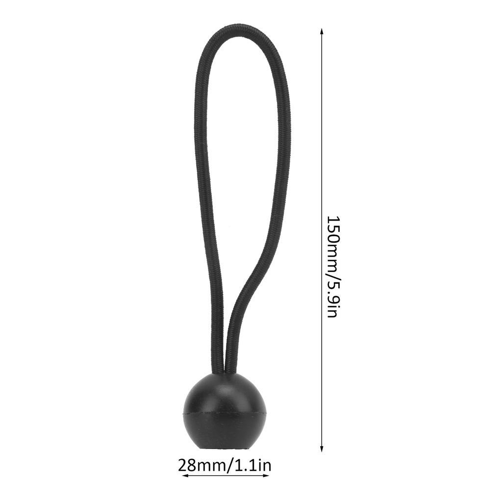 10pcs Tent Clip Fixed Ball Clip Ball Bungee Cords with Elastic String for Canopy TentBlack
