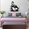 Black Metal Flamingo Wall Decor 3D Shadow Effect Tropical Home Art Modern Garden Sculpture