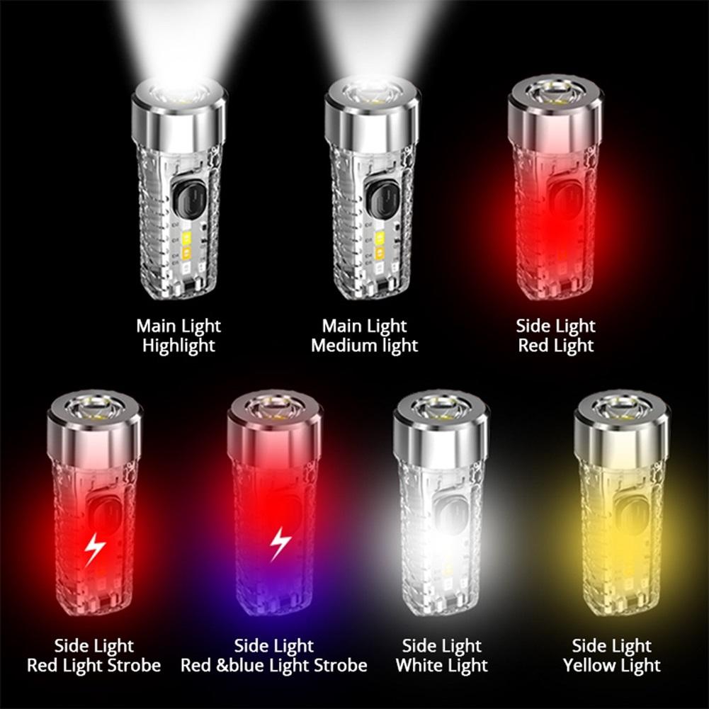LED SMD Mini Torch Lamp Adjustable Emergency Light High Brightness Type-C USB Charging for Camping Hiking Emergency