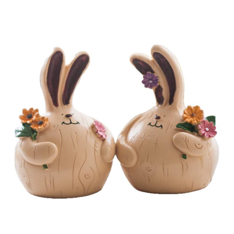 Creative Rabbit Garlic Resin Ornament - Cute Home Decor for Living Room, Desk, or Wine Cabinet