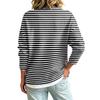 Damen Casual Knopfleiste Gestreifte Print Jacke für den Alltag