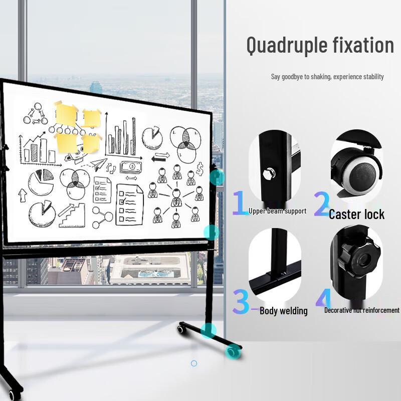 Deli 7882 Movable Magnetic Whiteboard with H-Frame Stand
