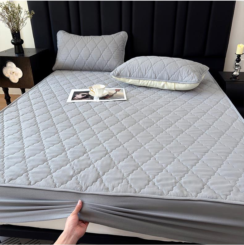 

Водонепроницаемая стеганая простыня на резинке и протектор для матраса качества пятизвездочного отеля 180x200+30 Fitted Sheet светло-серый