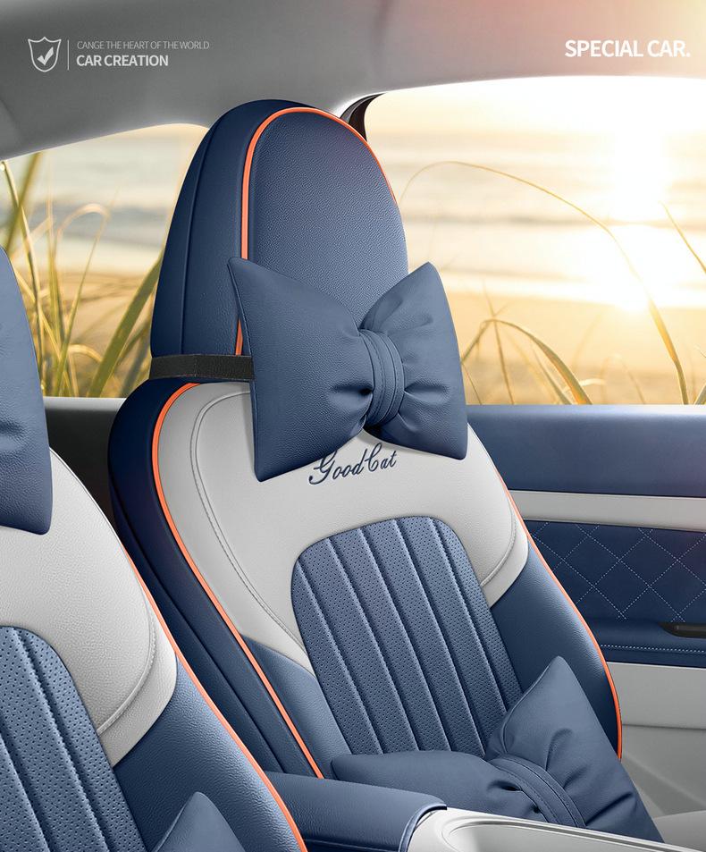 ORA Good Cat GT Universal Leather Car Seat Cover - Cartoon Design, Four Seasons, Full Surround