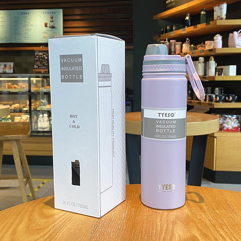 Tyeso Portable Ice King Insulated Water Bottle - Large Capacity for Students & Athletes 600ml