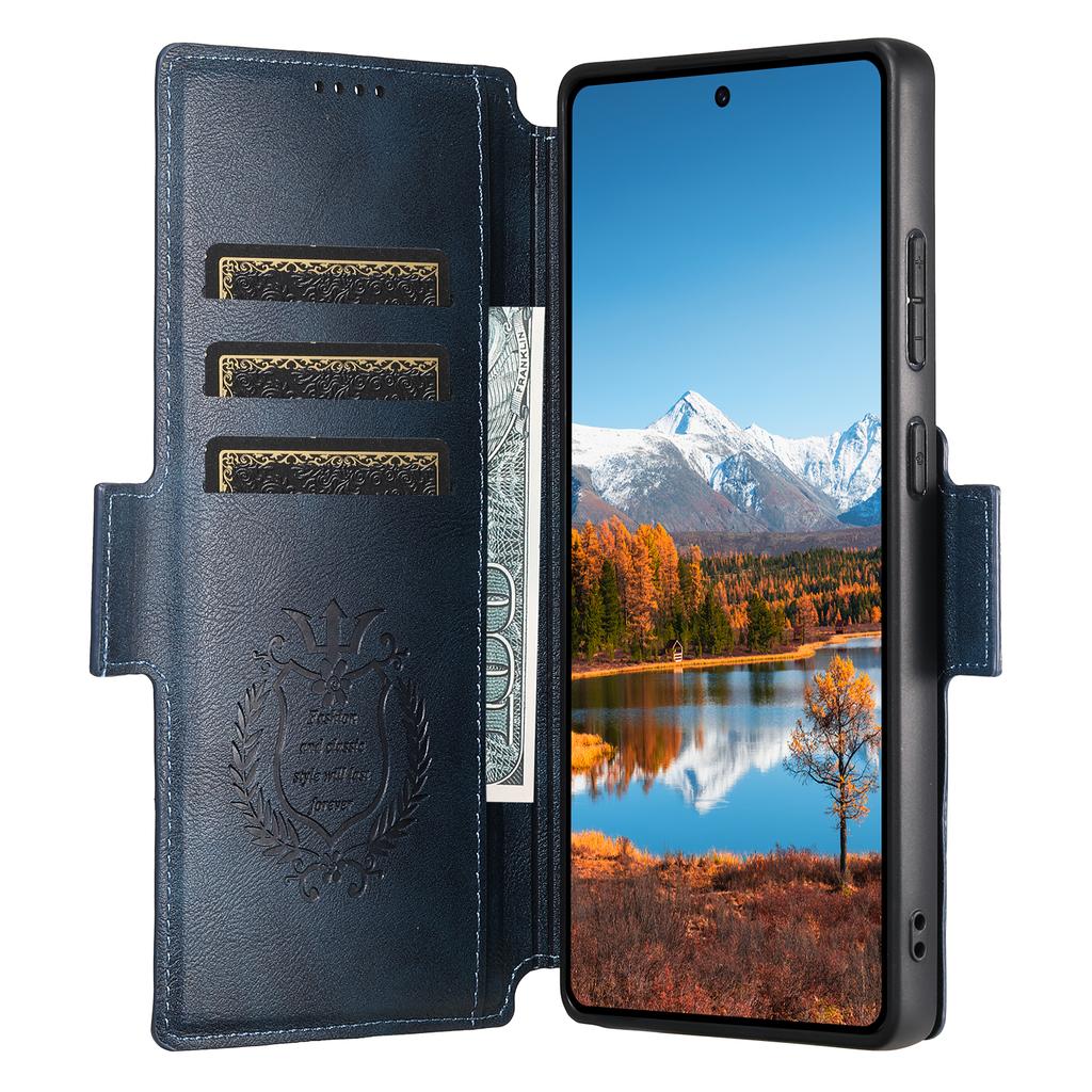 SUTENI Q-07 For Samsung Galaxy S23 Ultra Case Magnetic Color Splicing Cowhide Texture Leather Cover