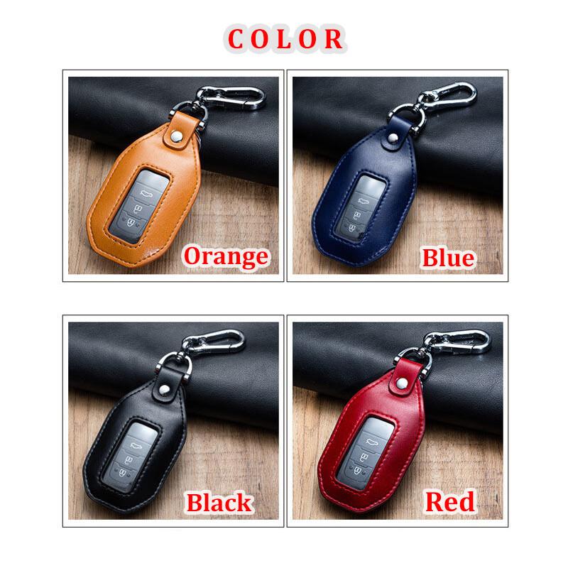 Fashion PU Leather Keyless Entry Car Key Holder Housekeeper Keys Organizer Women Keychain Covers Smart Key Transparent Display Case Bag Pouch