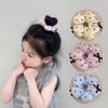 Elastic Hair Band Heart-Printed Hair Rope New Flower Scrunchies  For Kids Girls