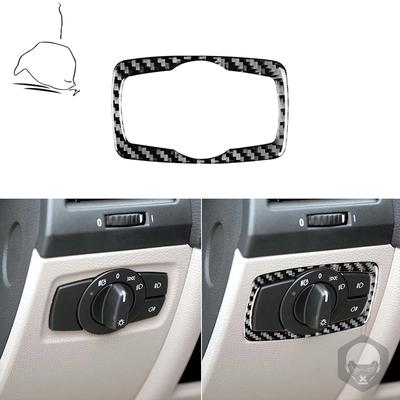For BMW 1 Series E81 E82 E87 E88 2008-2013 Carbon Fiber Stickers Headlight Switch Frame Trim Car Styling Decoration