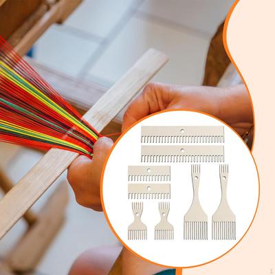 Webrahmen Kamm Set Holz Webteppich Schläger Doppelseitig Geflochtene Werkzeuge DIY Weben für Teppich