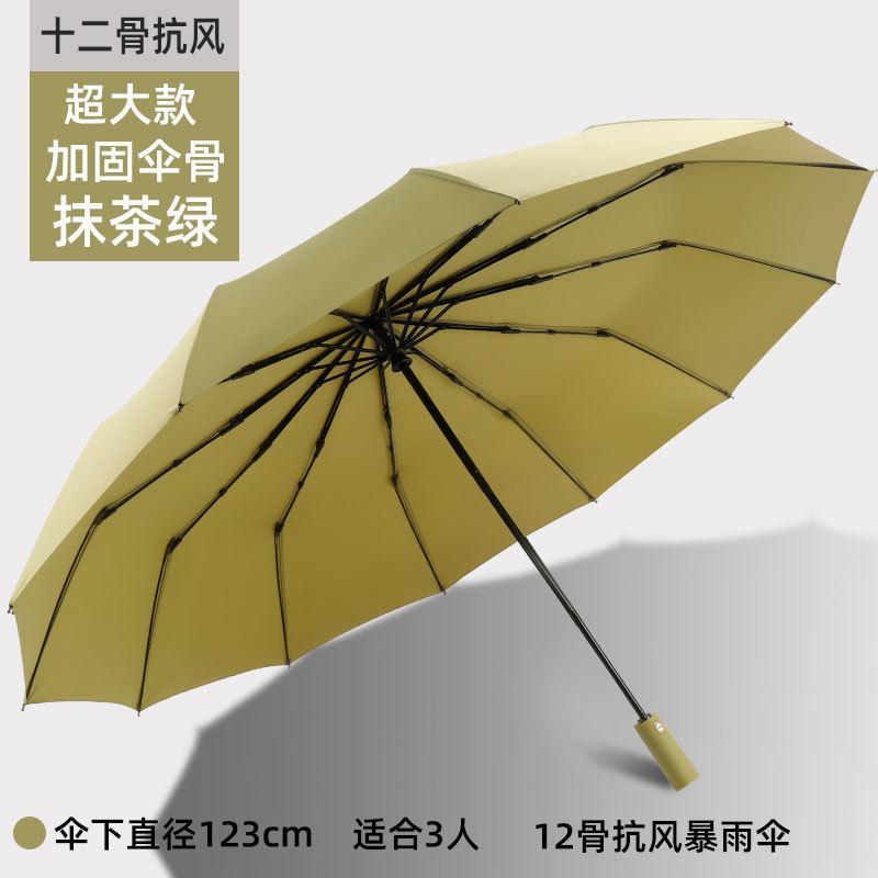 Fully automatic anti-rebound umbrella, enlarged and thickened, reinforced for weather and rain, vinyl sunshade and UV protection