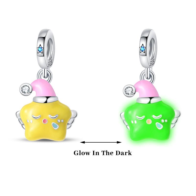 Copper Color Fireflies Bees Stars Turtles Luminous Charms Beads Fit 3Mm Original Bracelets Diy Jewelry Gift