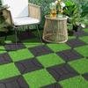 Artificial Lawn 36pcs Interlocking Artificial Grass Tiles For Patio, Balcony, Backyard, Artificial Turf Floor, 12x12 inches,Green