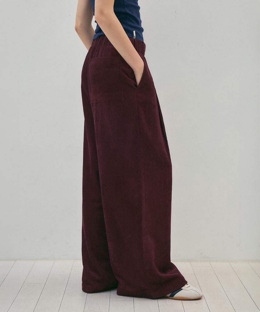 CITTA Wool Blend Wide Banding Corduroy Pants_Ctb551(Purple)