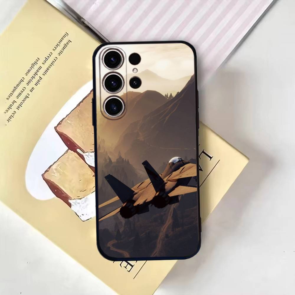 Aircraft Helicopter plane Phone Case For SamsungS25,24,21,22,23,30,Ultra,20,Plus,Fe,Lite,Note,10,9,Soft Black Cover