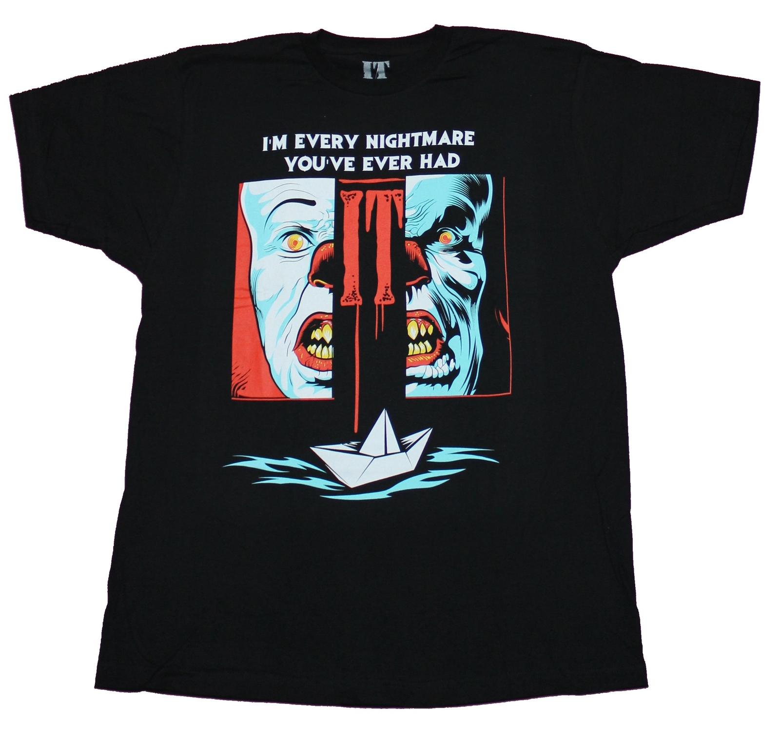 It the Movie Adult New T-shirt Split Face Pennywise I m Every Nightmare XXXXL