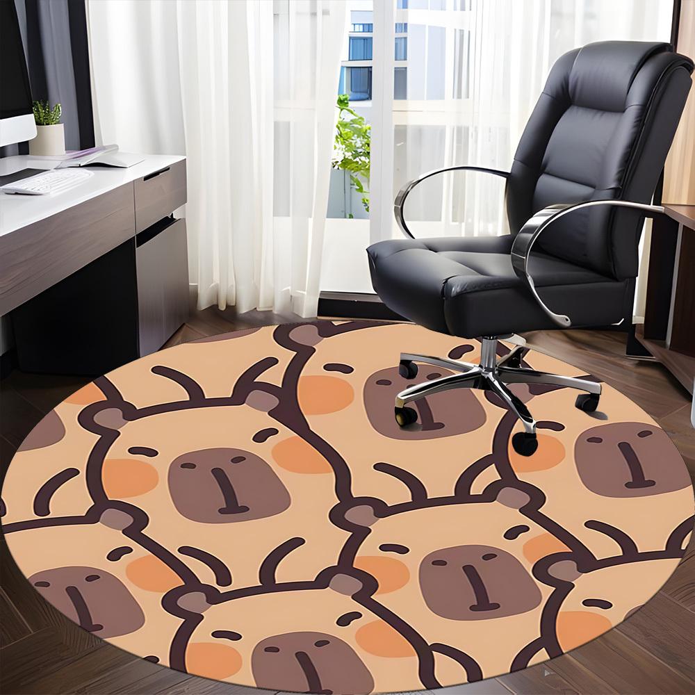 1PC Koala Pattern Office Round Area Rug,  Mat Suitable ForOffice, Under Office Chairs Bedroom Living Room Home Decor, Room Deco