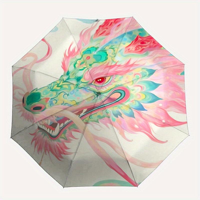 

1pc Dragon Head Automatic Open/close Folding Umbrella, Compact Portable Travel Umbrella, Perfect Birthday/Christmas, Cute Umbrella, Durable