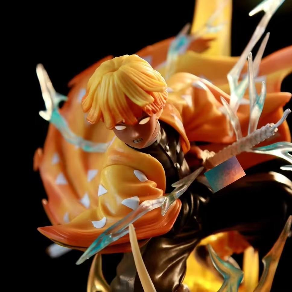 Demon Slayer Anime Figure Agatsuma Zenitsu Thunderclap And Flash Effect Action Figures PVC Statue Figurine Model Toys Gifts