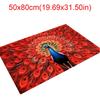 Non-slip Peacock Carpet Special-shaped Bathroom Floor Mat  for Living Room Tea Table Bedside