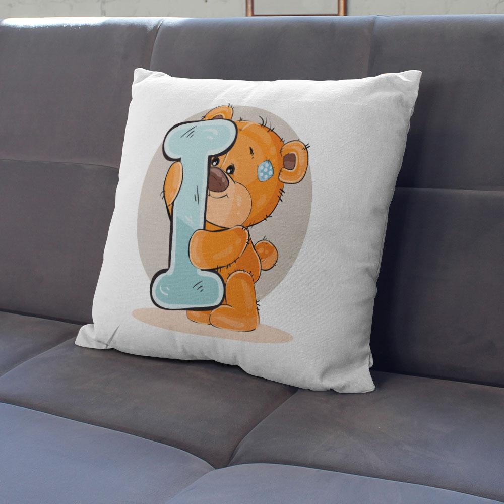 Polyester/Linen Lovely Bear Alphabet Print Cushions Case Cartoon Bears Letters Decor Pillows Case Sofa Livingroom Throw Pillows