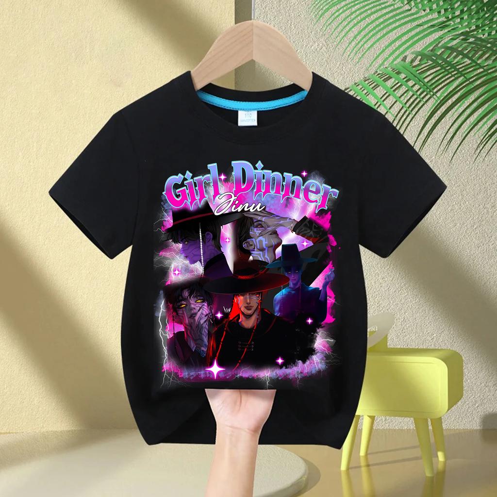 KPop Demon Hunters Kids T-shirt Movie Crew Neck Cartoon Boys Girls Tee Print Fashion Casual Tops Casual Baby Clothes