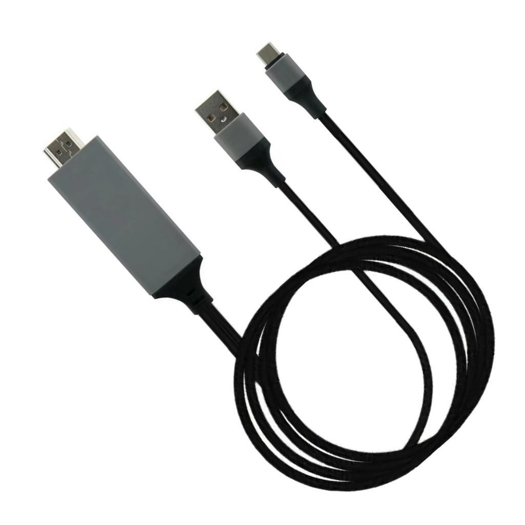 Adapter Cable Type C to High Definition Multimedia Interface Cable Adapter PVC Copper for Phone Laptop Black