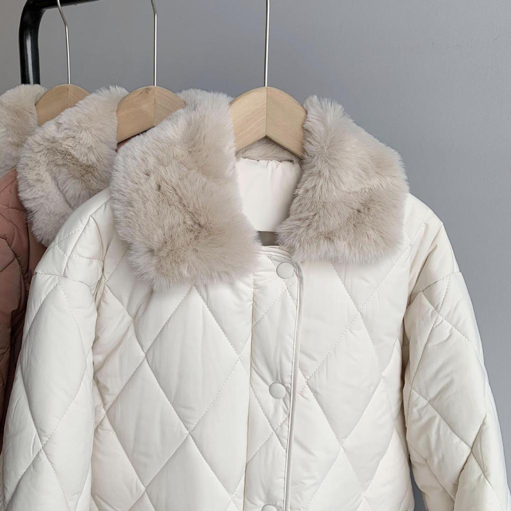 Women Winter Fur Collar Long Sleeve Solid Color All Match Warm Coat For Ladies Fashion Zipper Loose Chic Jacket