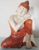 Buddha Statue Thinking Hand-Carved Suar Wood 25cm