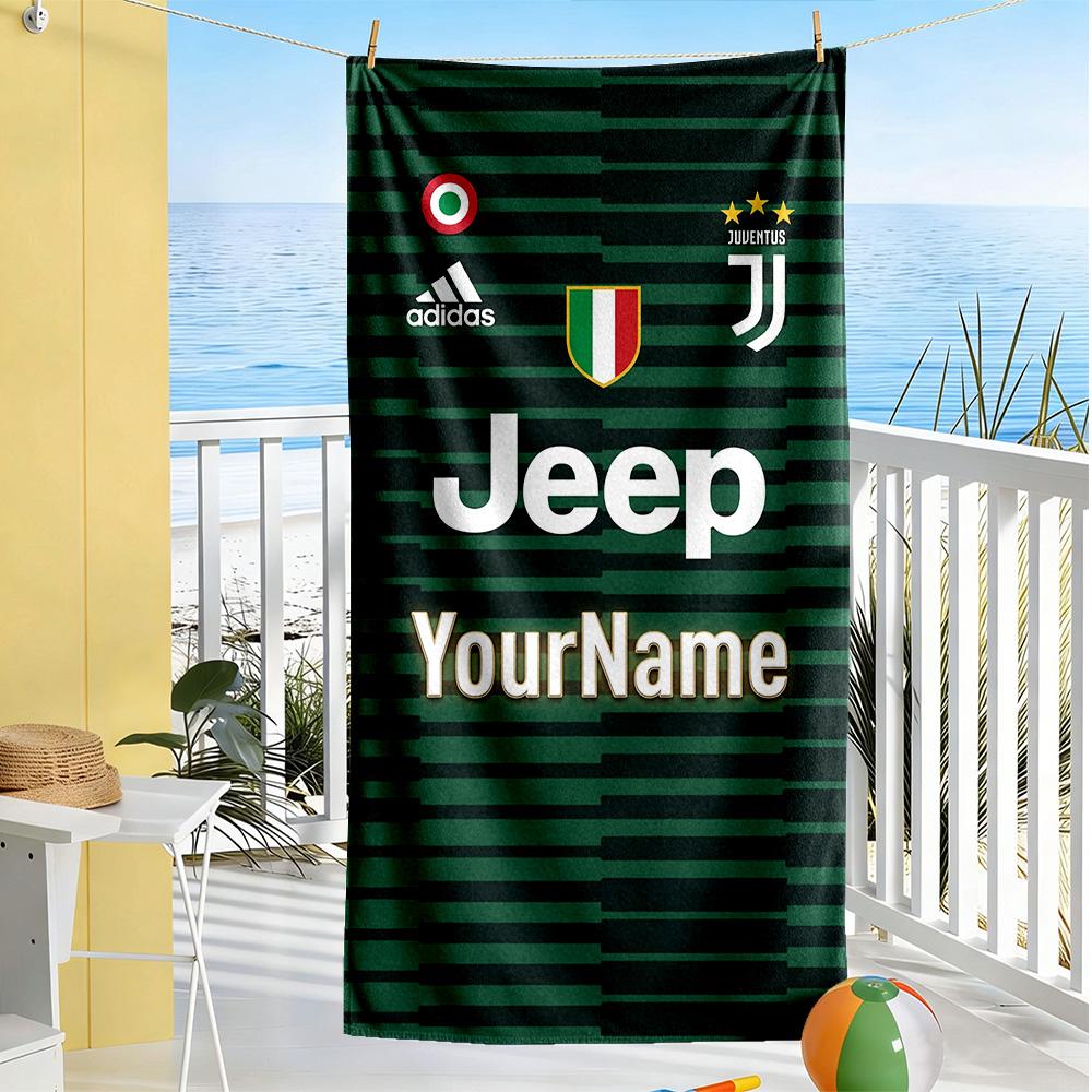 Juventus Customized Name Beach Towel Quick-Dry Soft Microfiber Suitable for Sports Travel Swimming Yoga Bathroom Beach And Pool