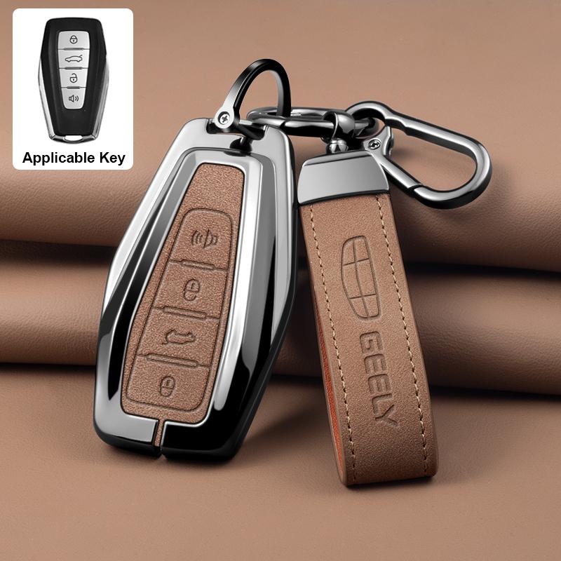Zinc Alloy Leather Car Key Fob Case For Geely Cool Loch X6 X7 Ex7 Emgrand Global Eagle Gx7 Key Case Car Key Fob Case