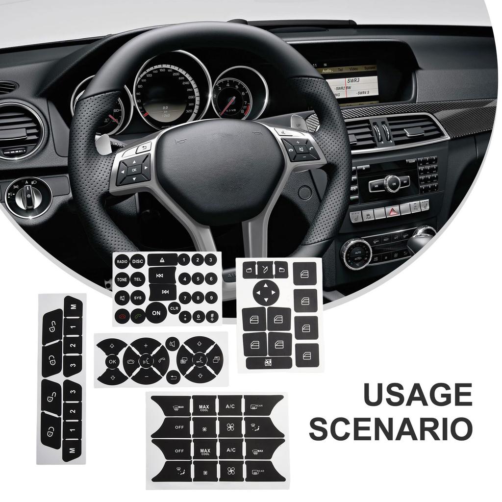 Vinyl Button Repair Stickers for Mercedes For Benz C E SLK Class Vehicles