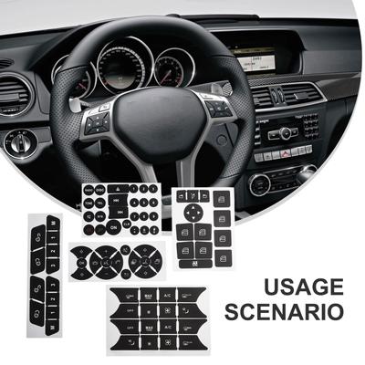 Vinyl-Tastenreparatur-Aufkleber für Mercedes For Benz C E SLK Klasse Fahrzeuge