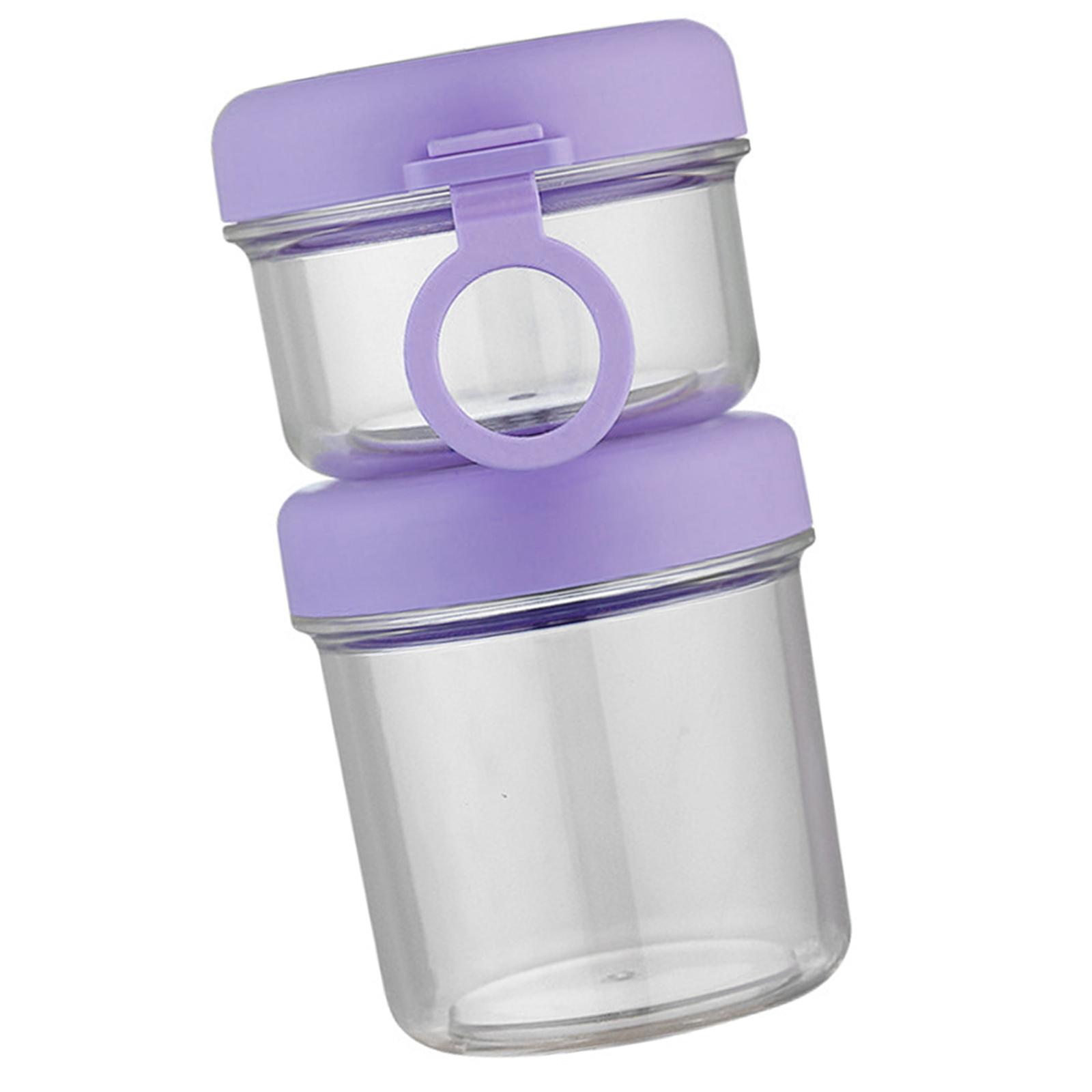 

Insulated Breakfast Cup with Cover and Spoon Travel Drinkware Suitable for School Office or Travel Use Easy to Clean фиолетовый