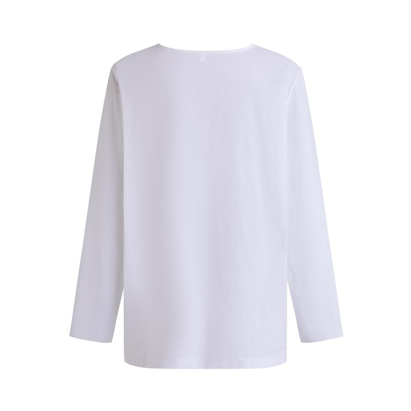 QICED Autumn Men's Cotton Linen Loose Type Long Sleeve Shirt