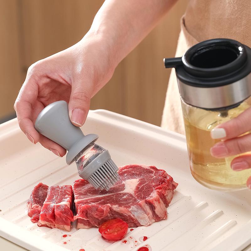 Silicone Brush-Head Oil Control Glass Bottle for Kitchen