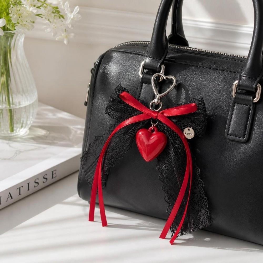 Exquisite Ornament Lace Bow Keychain Hollow Design Bag Pendant Ribbon Keyring Backpack Accessory