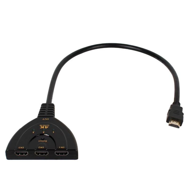 4K HDMI Three-to-One Pigtail High-Definition Switcher