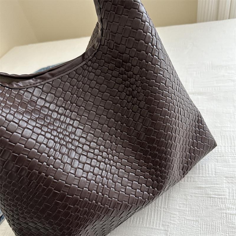 2025 Women's Large Capacity Woven Crossbody Tote - Autumn/Winter Single Shoulder Commuter Handbag