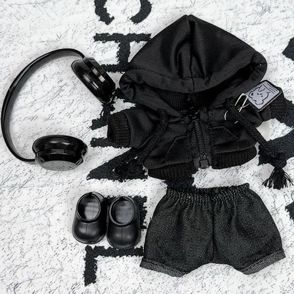 Black Casual Hoodie Black Suit Fashion Sweatshirt Jacket Lovely Outfit Gifts Cool Doll Clothes for Labubu Big Into Energy Series