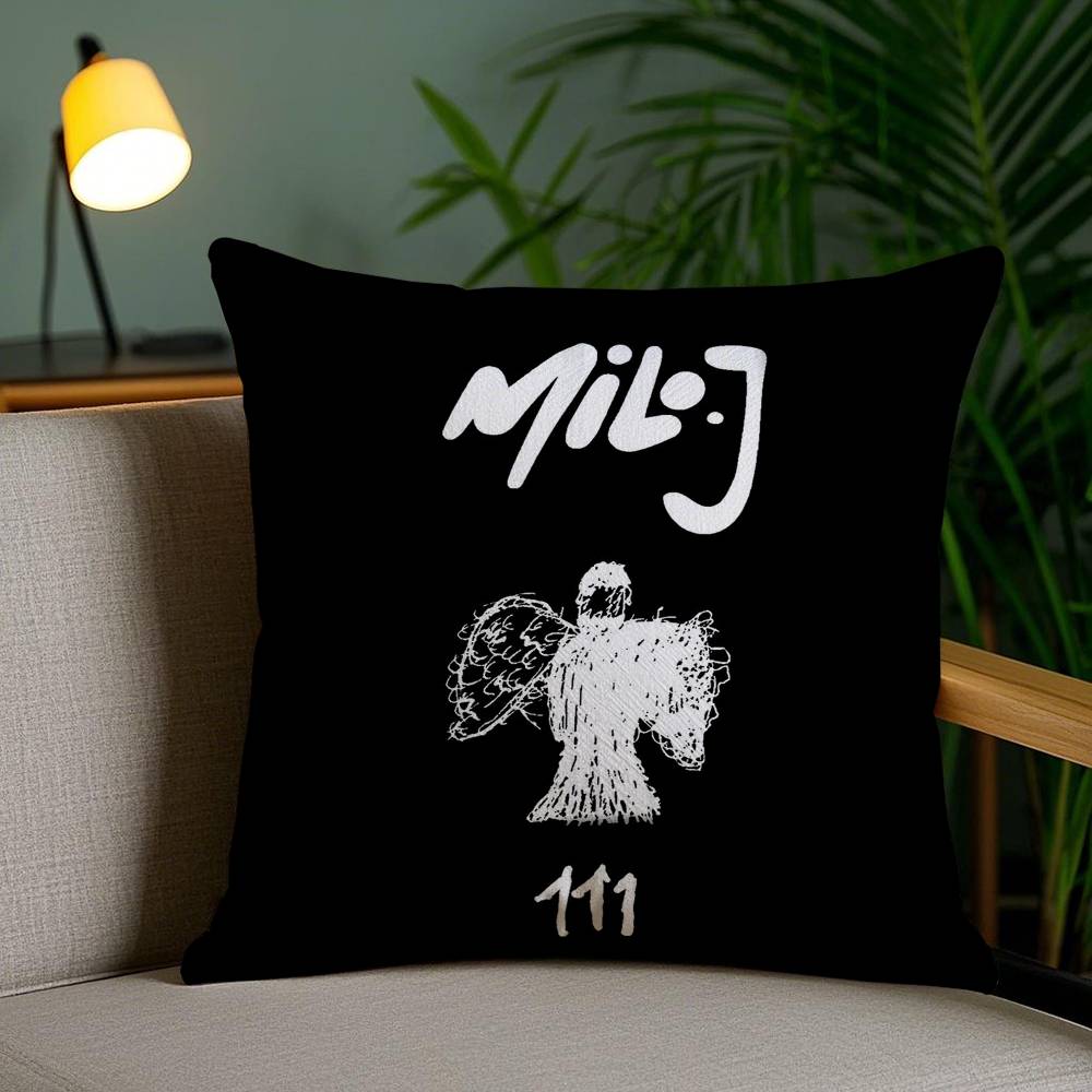 Argentinischer M-Milo j Rapper Kissenbezug Sofa Kurzer Plüsch Zweiseitiger HD-Druck Zimmer Home Office Geschenk Kissenbezug
