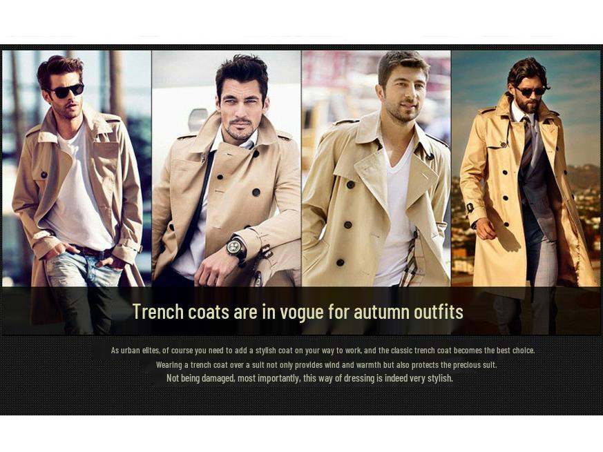 2026 Men's Pure Cotton Mid-Length Casual Trench Coat, Plus Size Jacket, Work Overcoat