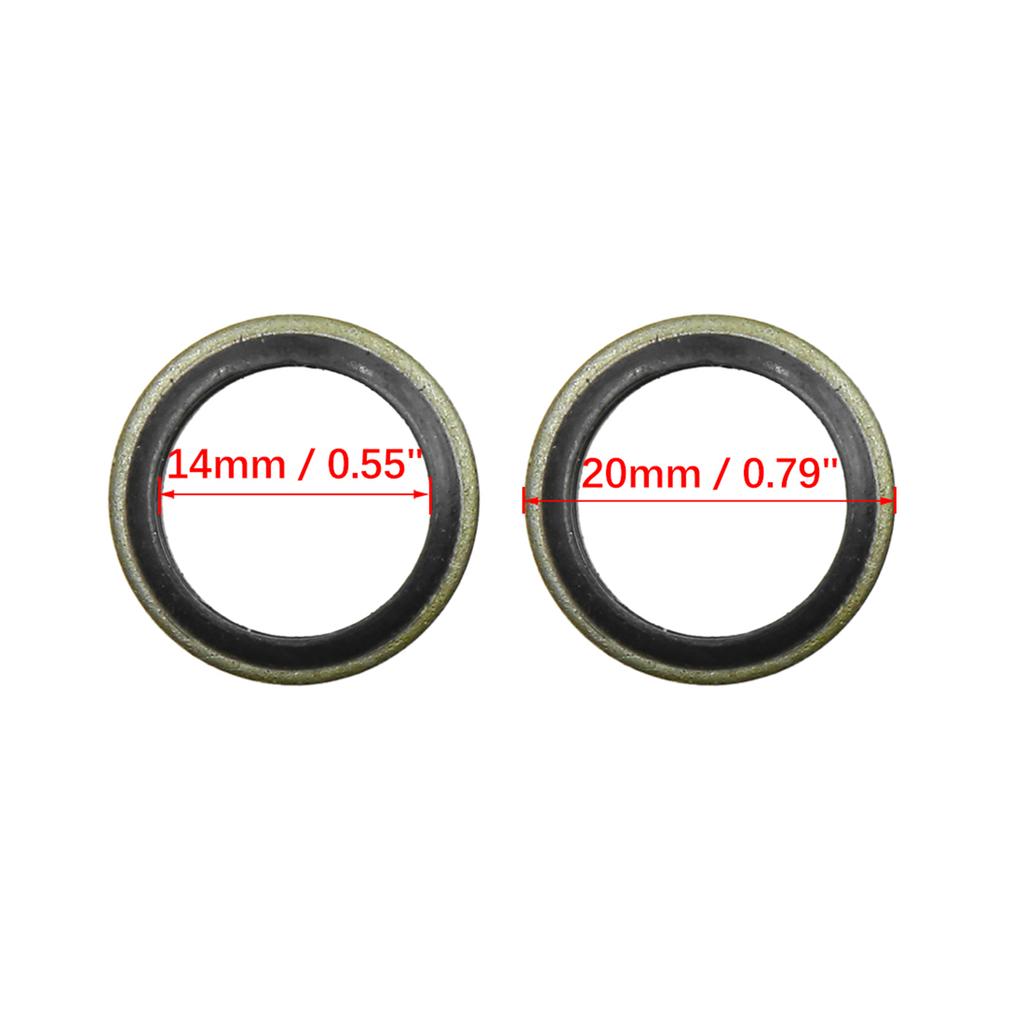 UXCELL 20pcs Universal Car Engine Oil Crush Washers Drain Plug Gaskets Copper Color Seal Rings Gasket Oil Pan Screw Washer