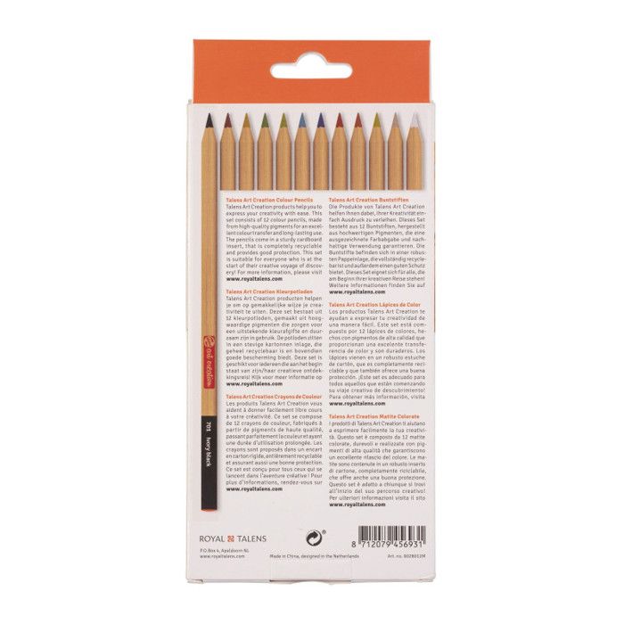 Crayons de couleur - ROYAL TALENS - Art Creation - Étui de 12 - Couleurs assorties - Mixte