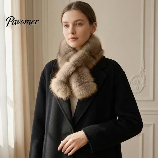 Daily Wear Neck Warmer Faux Fur Collar Scarf for Women, Plush Scarf, Winter Fluffy Gifts Men Scarves, Fashion Wrap Cold Weather, Thanksgiving
