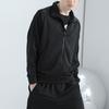 Adidas Farbblock Gestreifte Stehkragenjacke und Manschettenhose Lässiges Sportset Herrensets Schwarz TR30JR-BB+TR30P1R-BB