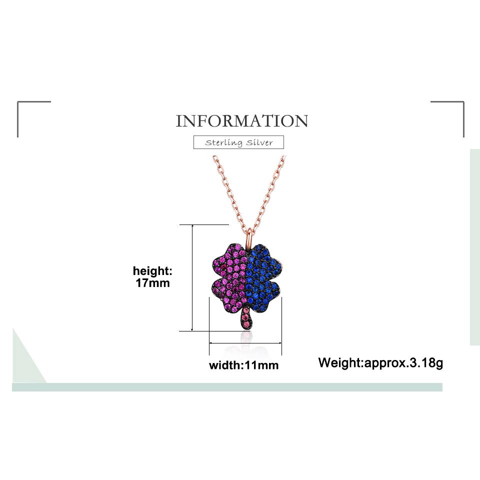 Umcho Double Color Clover Necklace 925 Sterling Silver Pendants Necklace For Women Anniversary Birthday Gift Fine Jewelry