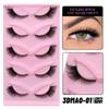Xiaomi GROINNEYA 5 pairs Cat Eye Lashes Faux Mink Eyelashes Clear Band Lashes Natural Look Wispy Mink Eyelashes Full Strip Lashes